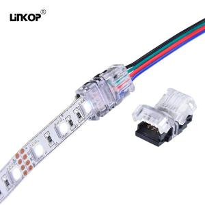 China 5v 12v 24v 4 Pin Led Strip Connector Solder Free For 8mm 10mm Rgb Strip Lights factory