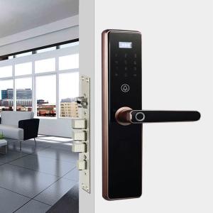 China Alkaline Battery Smart Fingerprint Door Lock FCC Anti Theft With Tuya App factory