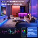3- 5V USB LED Strip Light 4Pcs x 1.64ft/0.5m with Bluetooth Control and Music