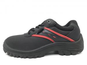 China Raw Eyelet Black Non Slip Safety Shoes , Steel Toe Cap Work Shoes For Construction factory