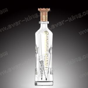 China Aluminium Label Transparent 500ml Custom Glass Bottles factory