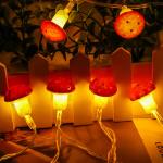 Mushroom Decor Lights Mushroom Lights String Silver Wire LED USB and Battery
