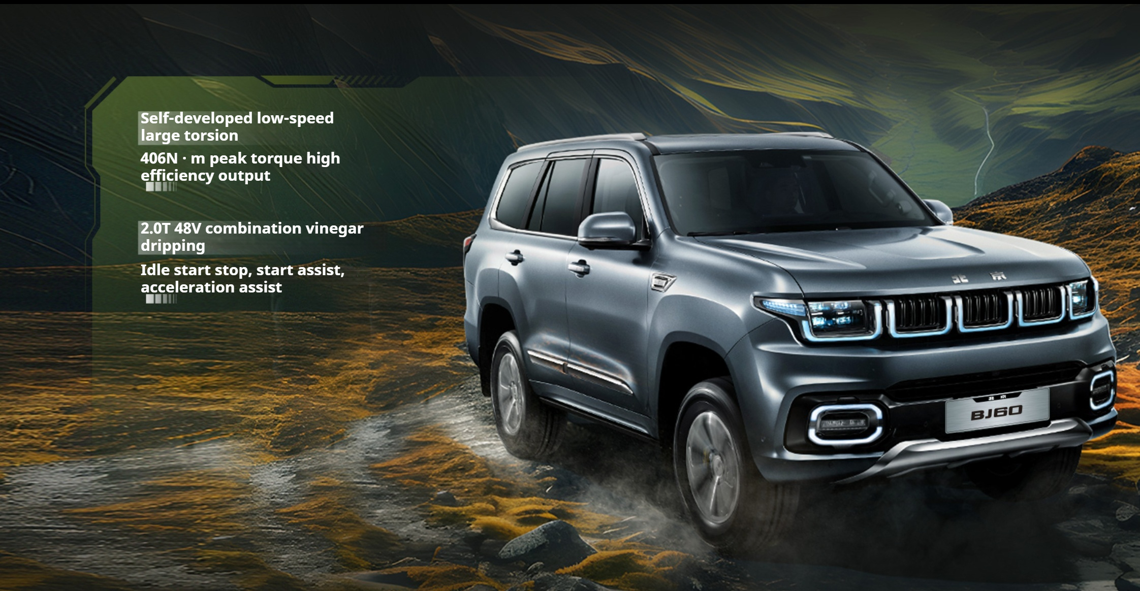Multi-function Steering Wheel Suv Responsive Baic 2023 Model Bj60 48v Mild Hybrid System Drive 's Latest Luxury Car