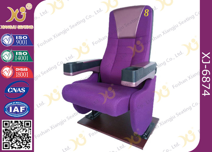 Folding Lecture Hall Armrest Theatre Room Chairs With Drink Hold For Cinema