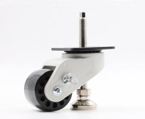 China Automation Equipment 800kg 55MM Polyurethane Swivel Casters Retractable Leveling factory