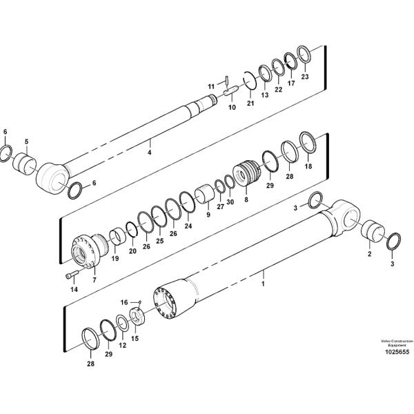 VOE14589124 14589124 Sealing Kit Excavator Dipper Arm Cylinder Parts Fitting For ECR145D