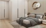 Light Colored Bedroom Wardrobe Closets Melamine Panel Door Cover Tall Cabinet