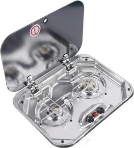 China Hot Sales RV Cooker Gas Built-in 2 Burner camping Gas Stove LPG factory