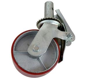 China 6 Inch Polyurethane Casters Heavy Duty Scaffold Wheels Falsework And Formwork 270kgs factory