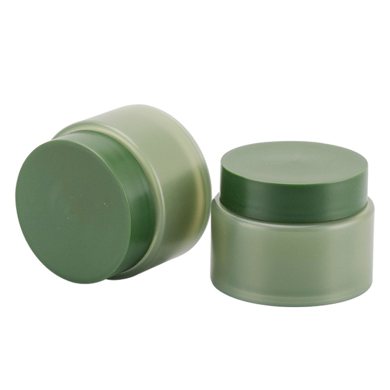 Matcha Green Cosmetic Glass Jars 15g Glass Containers For Skin Care Products