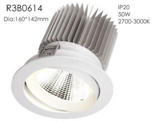 China Aluminum High Power 50w 3000k White Fixture Spring Install 1400mA 37V Five Star Hotel Downlights/R3B0614 factory