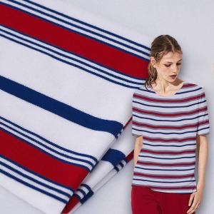 China Stylish And Elegant Close To The Skin Breathable Striped Cotton Fabric For T-Shirt factory