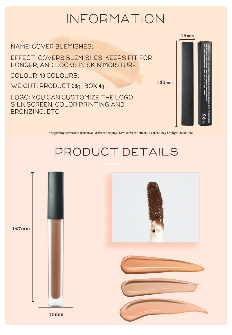 Moisturizing Face Makeup Concealer ODM / OEM 4ml Full Coverage Face Foundation