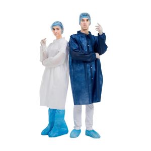 CE FDA Disposable Lab Coats , Full Sleeve Disposable Medical Jacket