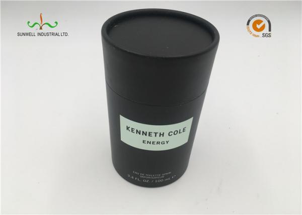 Custom Printed Black Color Cardboard Cylinder Tubes , Deodorant Paper Tube