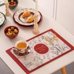 Rectangle Diatom Flower Dining Table Placemats Sustainable Table Cloth Design