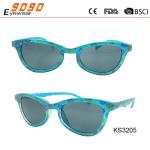 Hot sale style of kids sunglasses , plastic bule frame with cute pattern