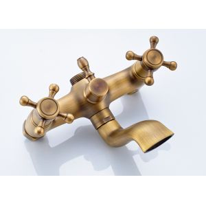 ROVATE Round Rainfall Shower System Dual Handle With Metered Faucets