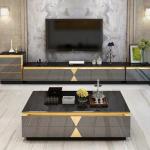 Rock Plate Hotel Room Cabinets Luxury TV Cabinet Sets Hotel Room Black Glass