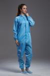Unisex cleanroom Anti Static ESD Garments blue color with conductive fabric For