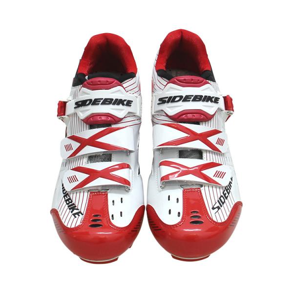 Auto Lock Waterproof Cycling Footwear Red And White Fit Wide Range Of Foot