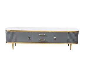China Rock Plate Metal Living Room TV Unit Coffee Table Set factory