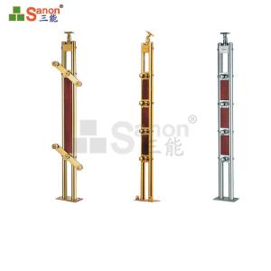 China Golden Stainless Steel Guardrail Round Rectangle Railing Vertical Load Resistance factory