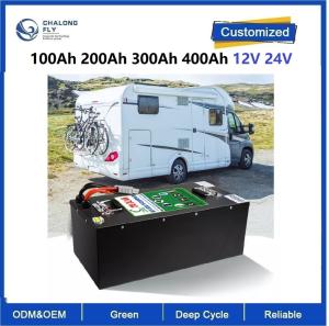 China CLF Lithium Iron Phosphate Rechargeable Battery LiFePO4 battery pack 100Ah 200Ah 300Ah 400Ah 12V 24V for RV Camper boat factory