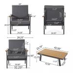 Specific Garden Sofa AJUNION 4 Piece Aluminum Outdoor Furniture Set with Coffee