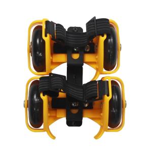 China YOBANG Yellow Street Rollers Flashing Heel Wheels Clip on Skates two wheels for Kids factory