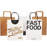 Customized Fashion Shopping Bag Take Away Food Bag Brown Kraft Clothing Paper