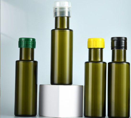 Custom Size Cylindrical Olive Oil Glass Bottle 50ml 100ml 250ml For Hair Oil