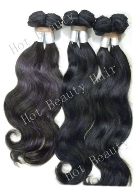 Black Body Wave Virgin Remy Human Hair Extensions Peruvian Hair For Women