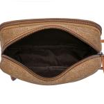 Men'S Vintage Leather Canvas Travel Shave Kit Bag