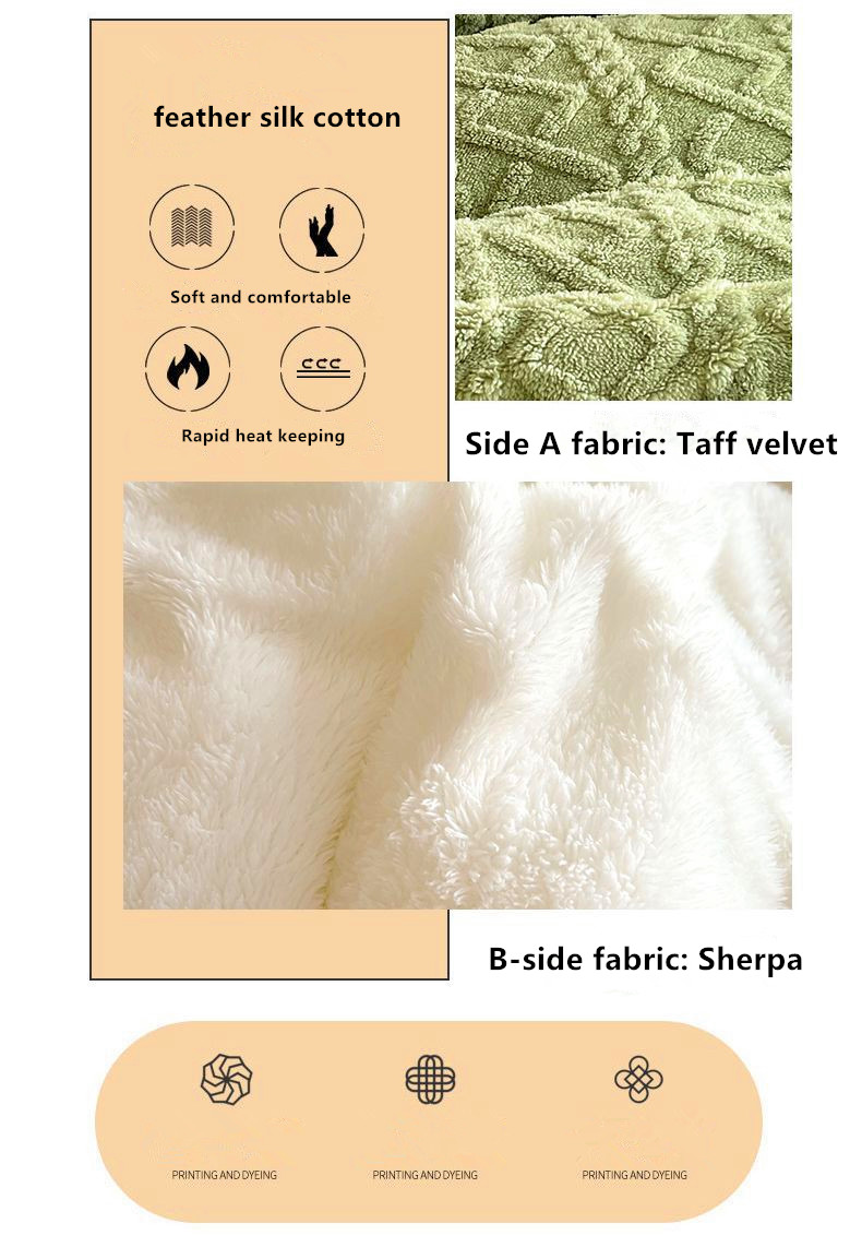 Warm Chunky Thickened Winter Velvet Sherpa Quilt Weight Blanket