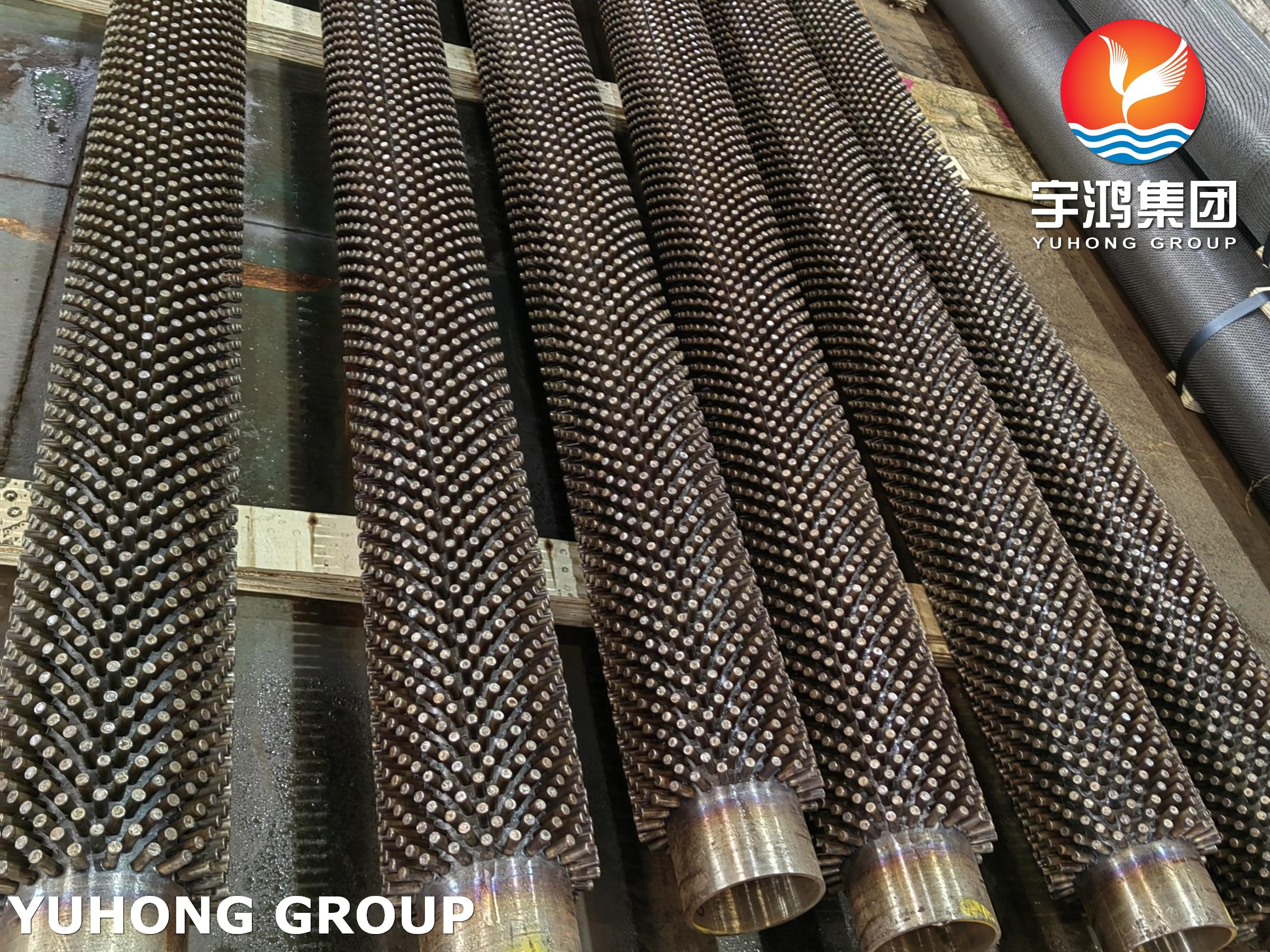 Studded Finned Tube ASME SA335 P9 with alloy steel studs for industrial heat exchangers