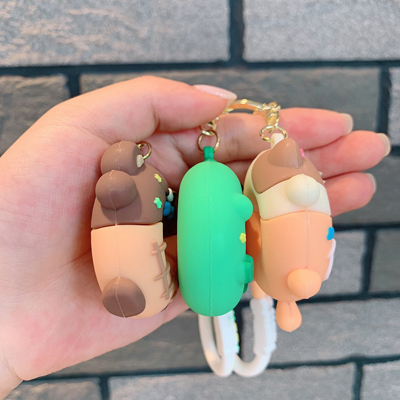 Cute Girls Silicone Key Chain with Cartoon Design Flexible and Durable