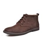 Square Heel Brown Suede Desert Ankle Boots Round Toe Luxury Brand Vintage