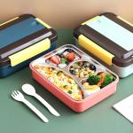304 Stainless Steel 4 Compartment Children Bento Lunch Box For Kids Food