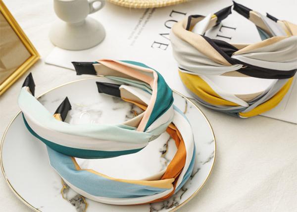 GLH007 Spring/summer new cross hair hoops wide edition color fabric women's hair