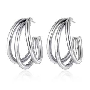China Silvery Hoop Fashion Earring for Your Requirements factory