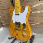 Custom Tele Electric Guitar Burl Maple Top Basswood Body Maple Fingerboard