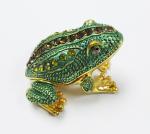 New design reinstone enamel Jiraffe frog pewter jewelry box metal pewter frog