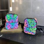 Geometric Rhombic Luminous Color-Changing Material Student Schoolbag Korean