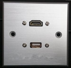 China HDMI & USB Aluminum Alloy Wall Plate , Electrical Wall Socket For Hotel / Home factory