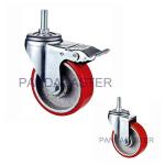 Polyurethane Tread Medium Duty Castors , 4 Swivel Caster With Brake