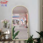 Modern Style Rose Gold Arch Frame Black Standing Mirror for Large Wall Room