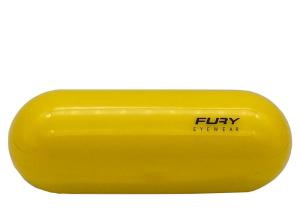 China Yellow Cylinder Plastic Glasses Case Embossed Logo Effect factory
