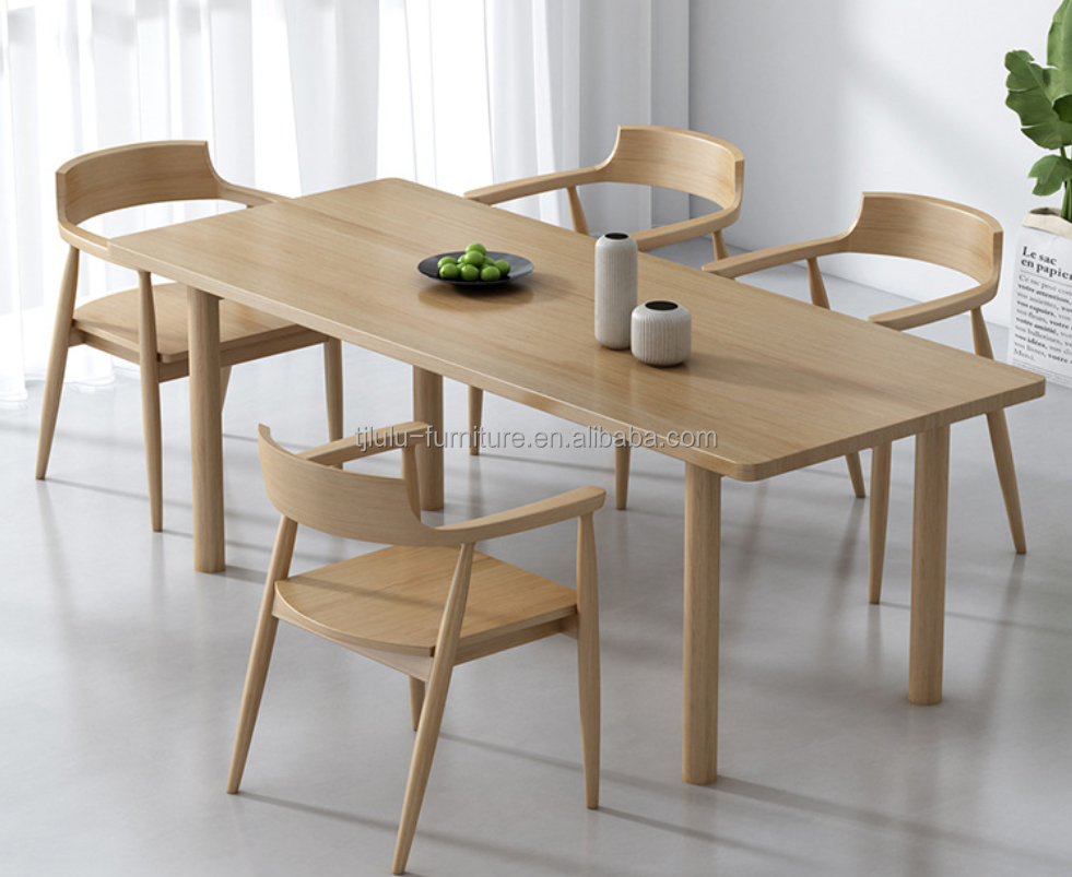 Vietnam Home Furniture Customer Designs Modern Solid Wood Dining Table Set with Sturdy Coffee Tables and Modern Design
