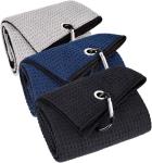Bulk Microfiber Polyester Golf Towels Tri-Fold For Sublimation